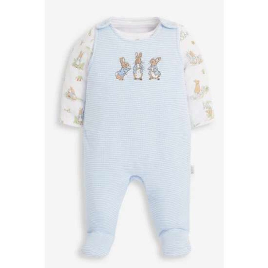 Dungarees * | Jojo Maman Bebe Blue Two-Piece Peter Rabbit Dungaree Set