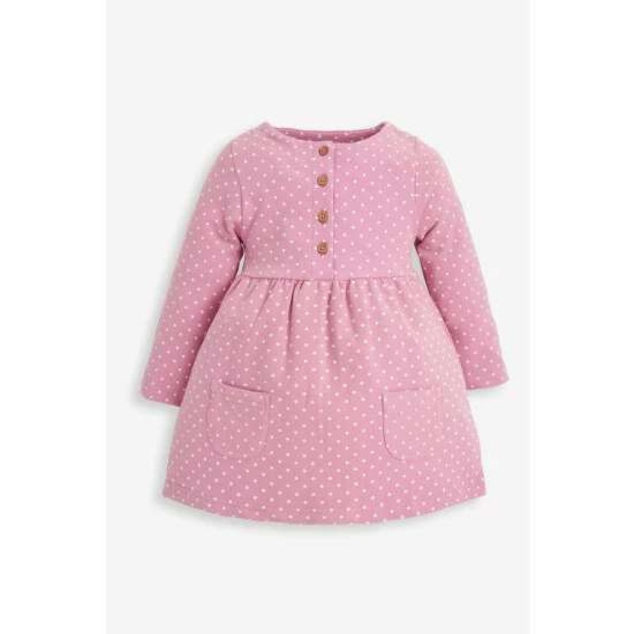 Dresses * | Jojo Maman Bebe Pink Spot Sweat Dress