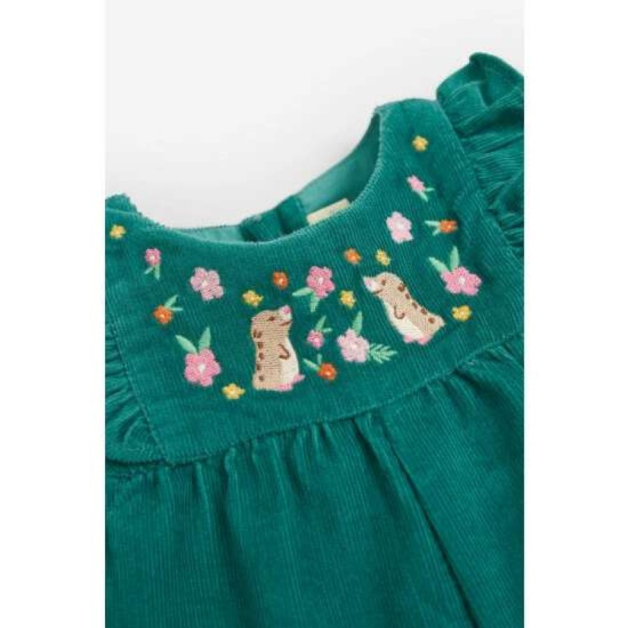 Dungarees * | Jojo Maman Bebe Green Mole Embroidered Cord Dungarees