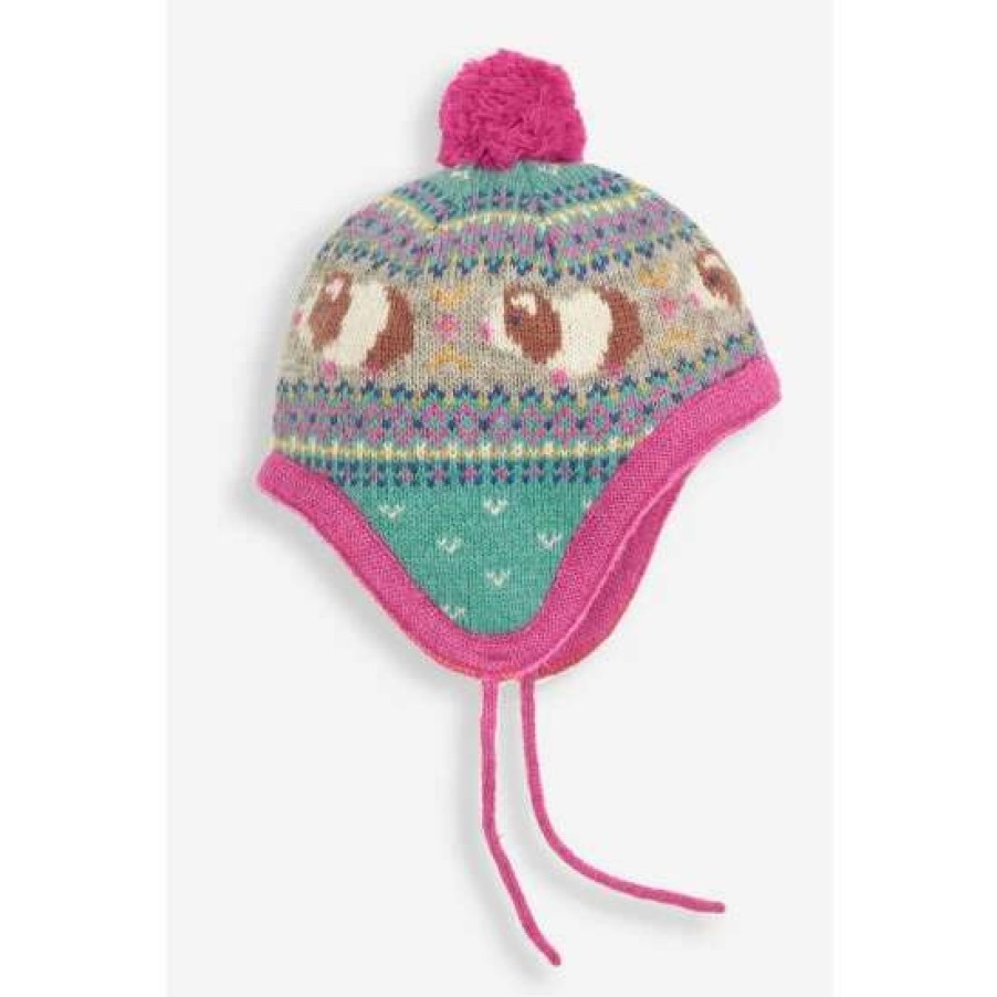 Hats * | Jojo Maman Bebe Green Guinea Pig Fair Isle Hat